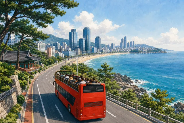 Representative editorial illustration of Busan City Tour Red Line in Busan.