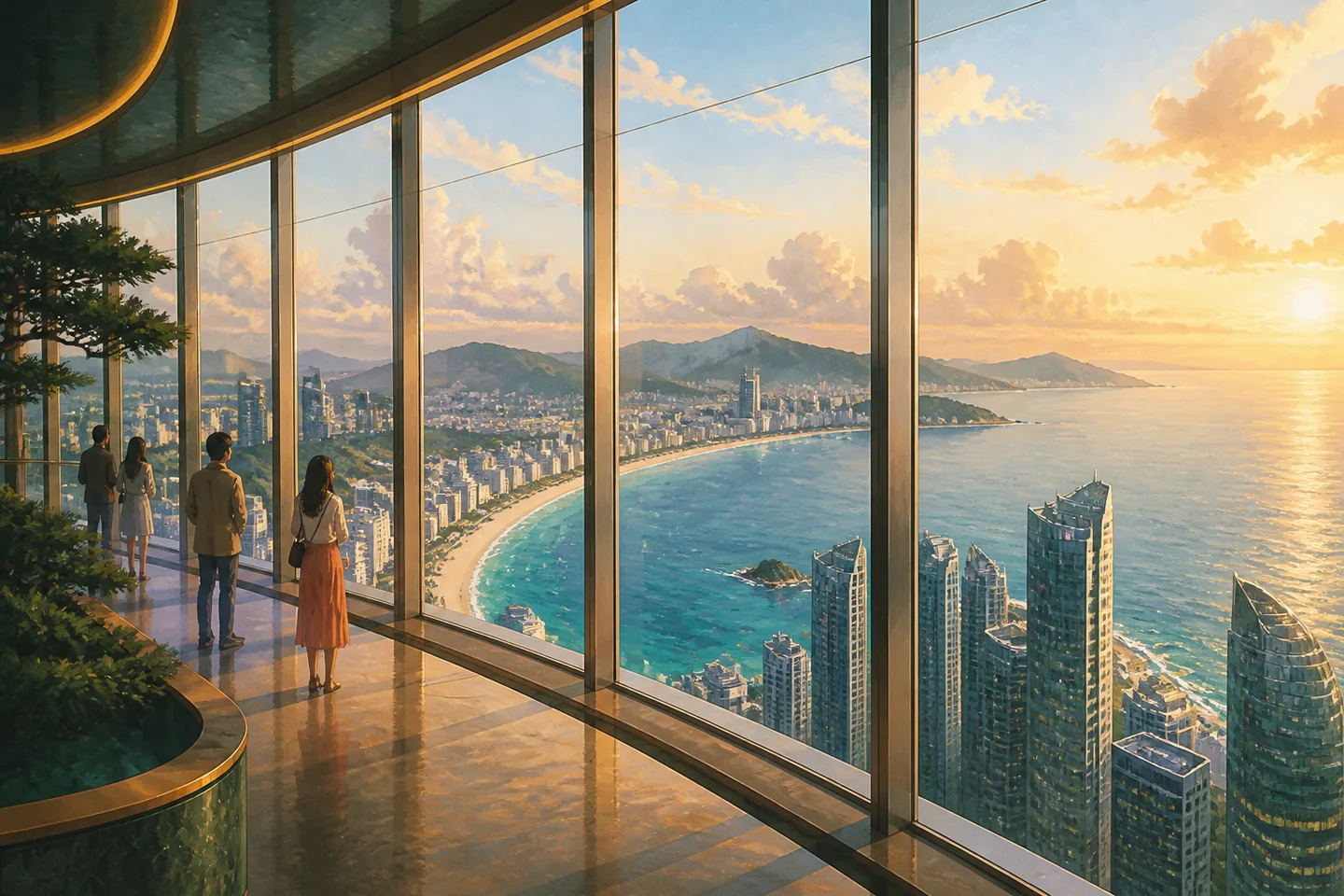 Representative editorial illustration of Busan X the Sky in Busan.