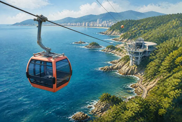 Representative editorial illustration of Songdo Marine Cable Car in Busan.